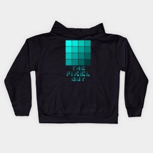 the pixel guy design for the pixel lover - aqua Kids Hoodie